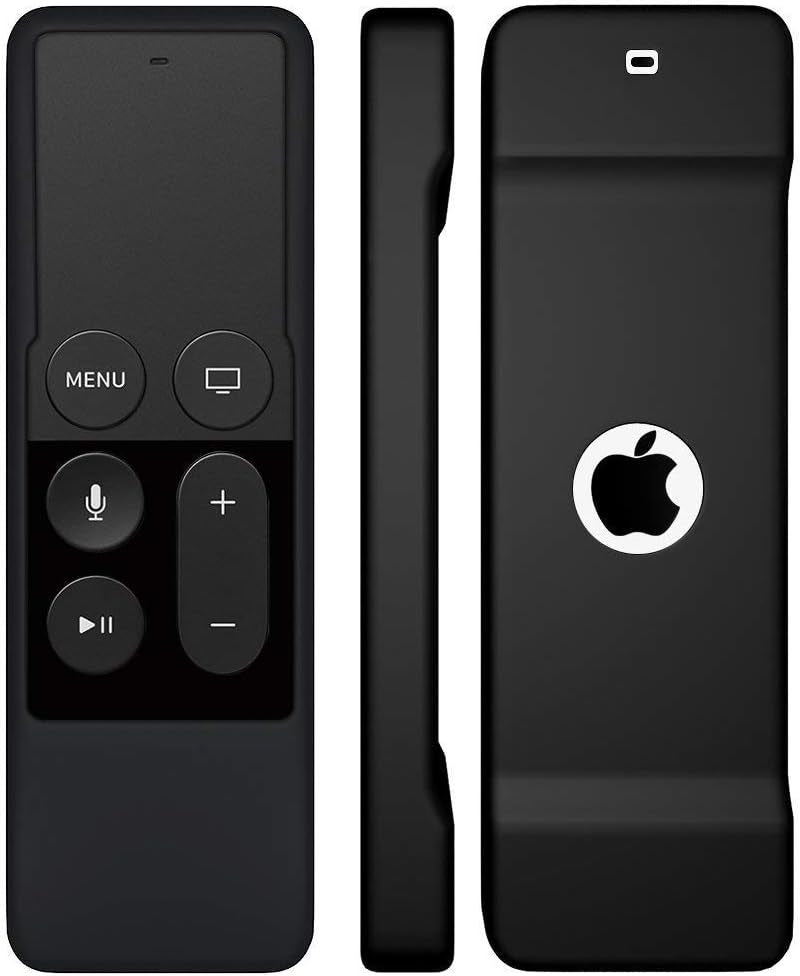 Remote Case Compatible with Apple TV 4K (5Th) and 4Th Generation, Shock Proof Silicone Remote Cover Case Compatible with Apple TV 4Th Gen 4K 5Th Siri Remote Controller - Black