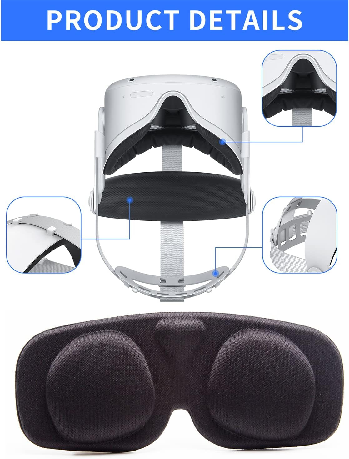 VR Head Strap for Oculus Quest 2 Vr Headset Reduce Face'S Pressure,New Virtual Reality Headset