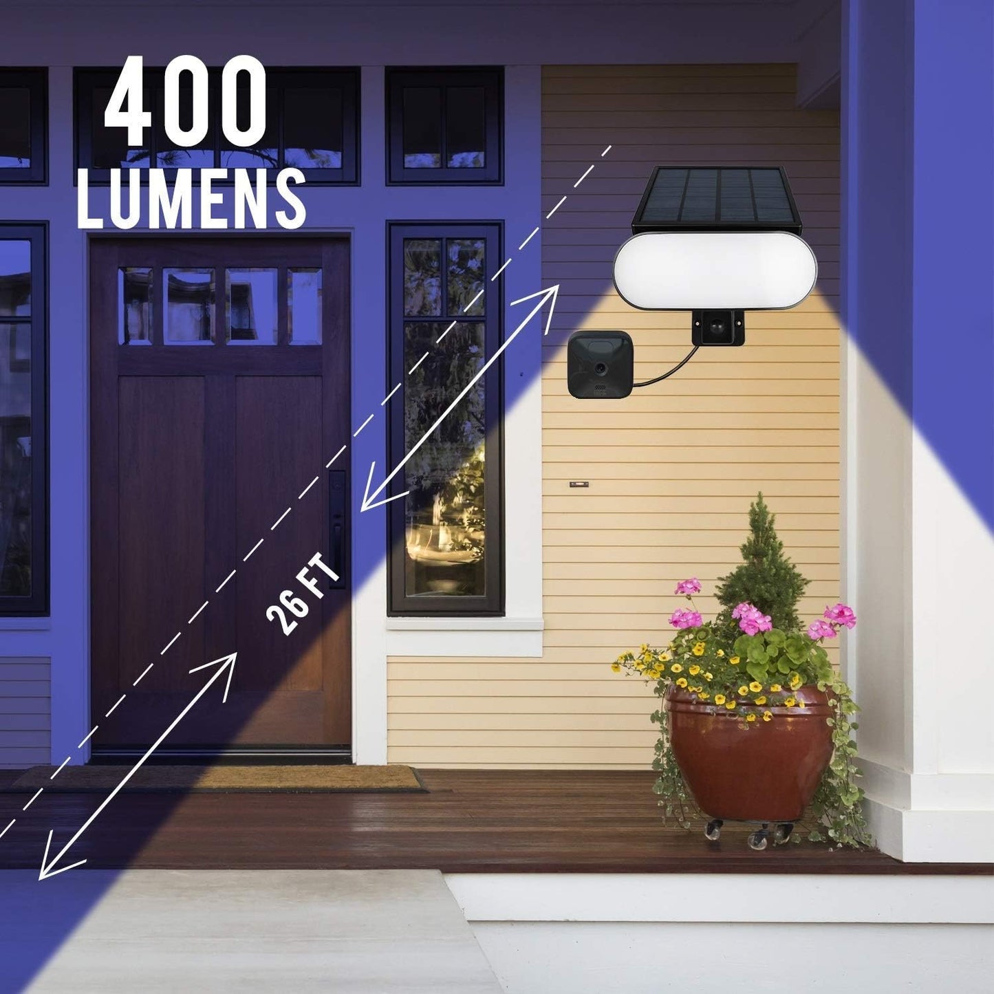 2-In-1 Solar Panel Charger & Security Light for Blink Outdoor & Blink XT2/XT (Camera Not Included)
