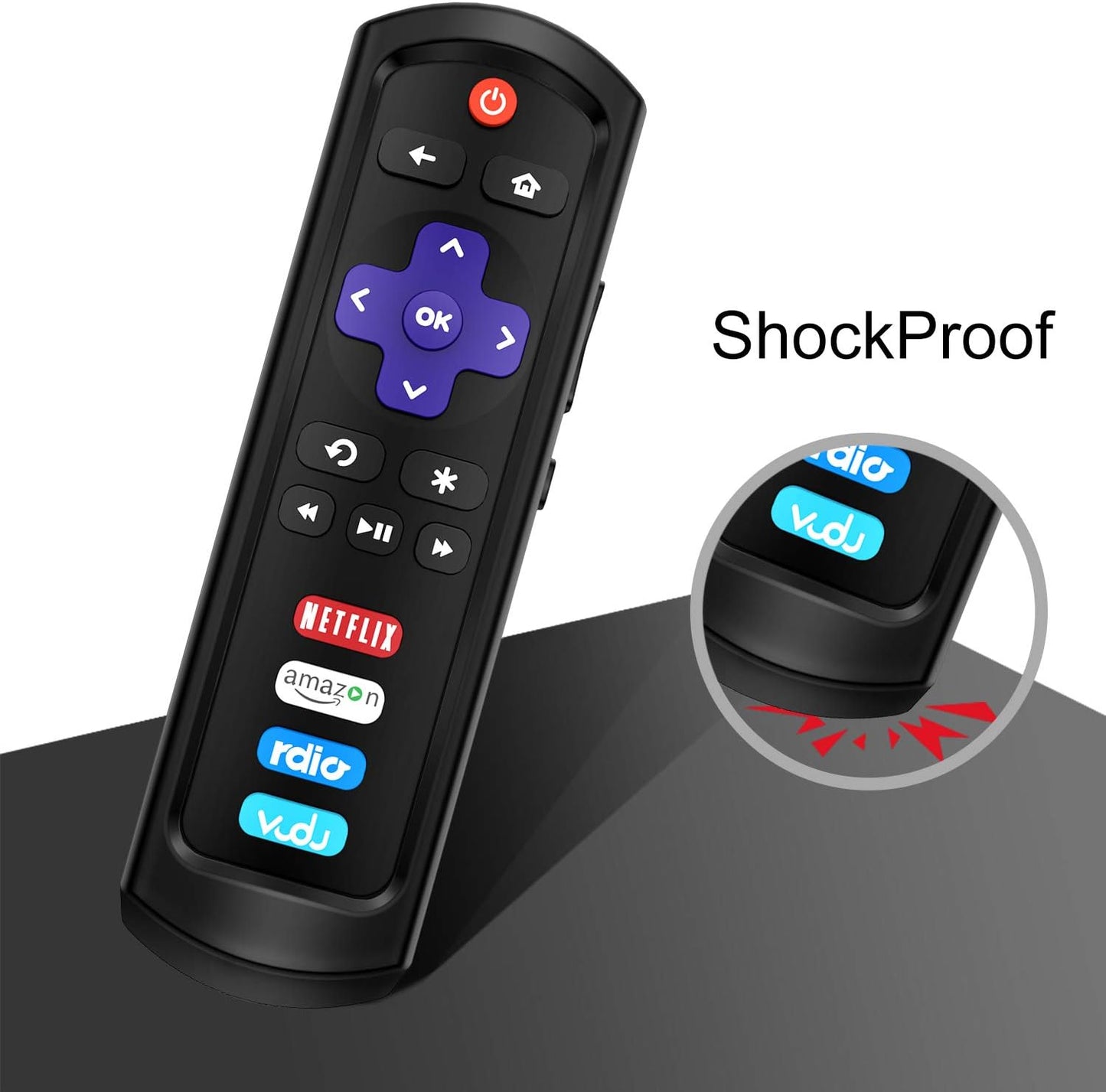 Protective Case for Roku Steaming Stick 3600R, TCL Roku TV RC280 RC282 Remote - Casebot (Honey Comb Series) Light Weight (Anti Slip) Shock Proof Silicone Remote Controller Cover, Black