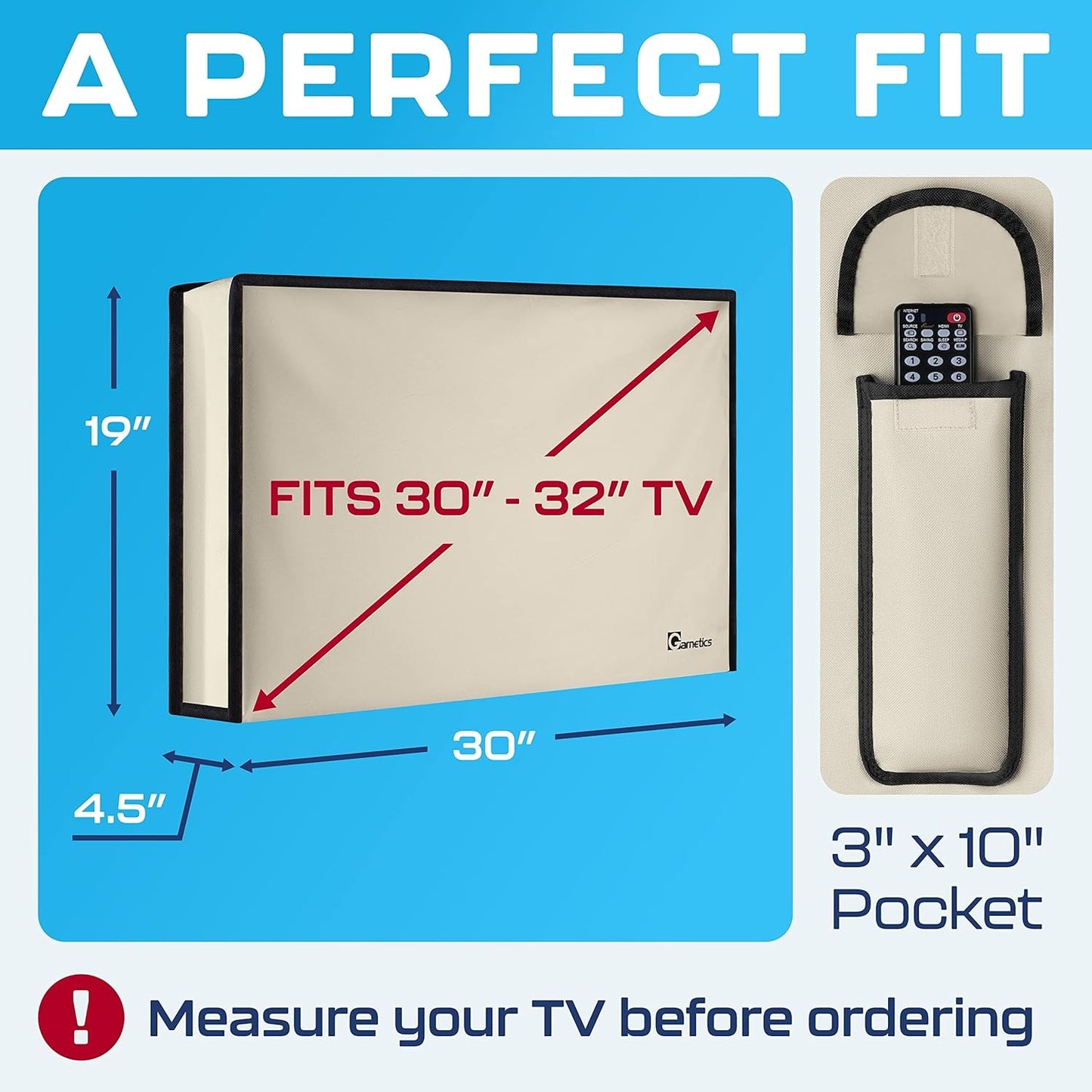Outdoor TV Cover 32 Inch Waterproof and Weatherproof | TV Covers for outside | Outdoor TV Enclosure | Smart Shield TV Screen Protector for outside TV | Cover for Moving | TV Display Protectors