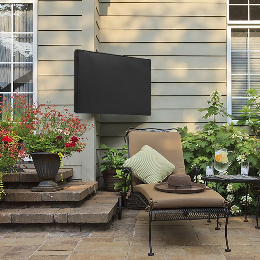 Outdoor TV Cover 30 to 32 Inch Weatherproof, Cover Size 30" W X 20" H X 4.5" D, Waterproof for outside Flat Screen 30 to 32 Inch TV with Built-In Remote Pocket