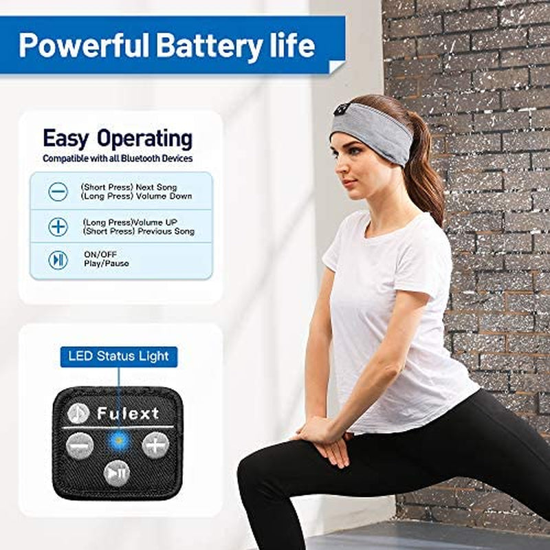 Sleep Headphones, Bluetooth Sports Headband Headphones with Ultra-Thin HD Stereo Speakers Perfect for Sleeping,Workout,Jogging,Yoga,Insomnia, Air Travel, Meditation
