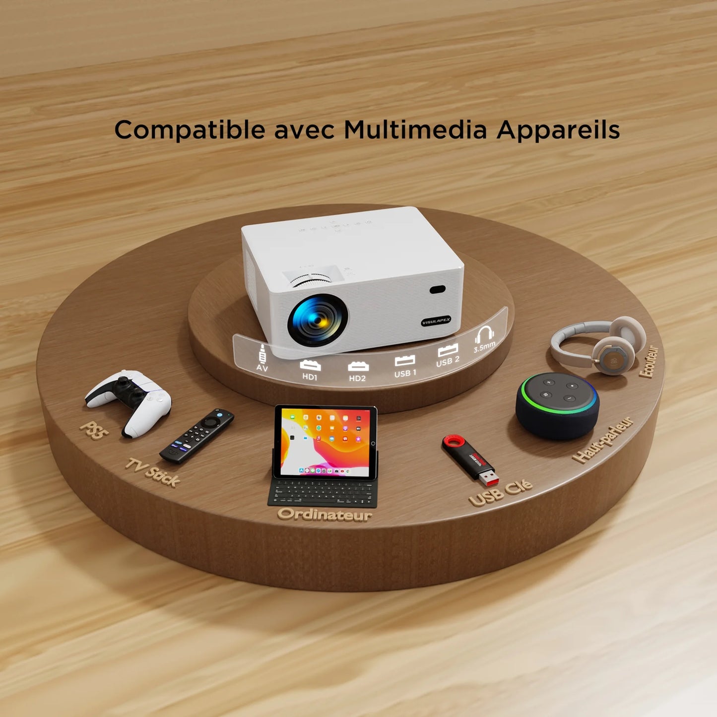 S1 Pro 1920X1080P LCD Multimedia Projector, White