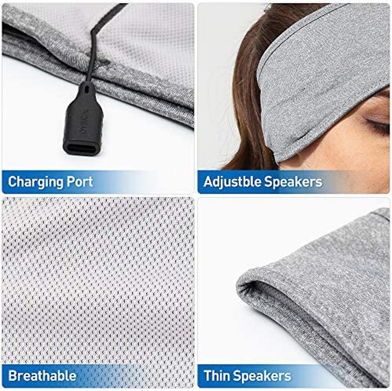Sleep Headphones, Bluetooth Sports Headband Headphones with Ultra-Thin HD Stereo Speakers Perfect for Sleeping,Workout,Jogging,Yoga,Insomnia, Air Travel, Meditation