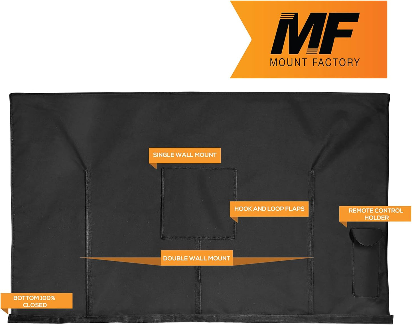 Outdoor TV Cover - 50" Model for 48" - 52" Flat Screens - Slim Fit - Weatherproof Weather Dust Resistant Television Protector - Black