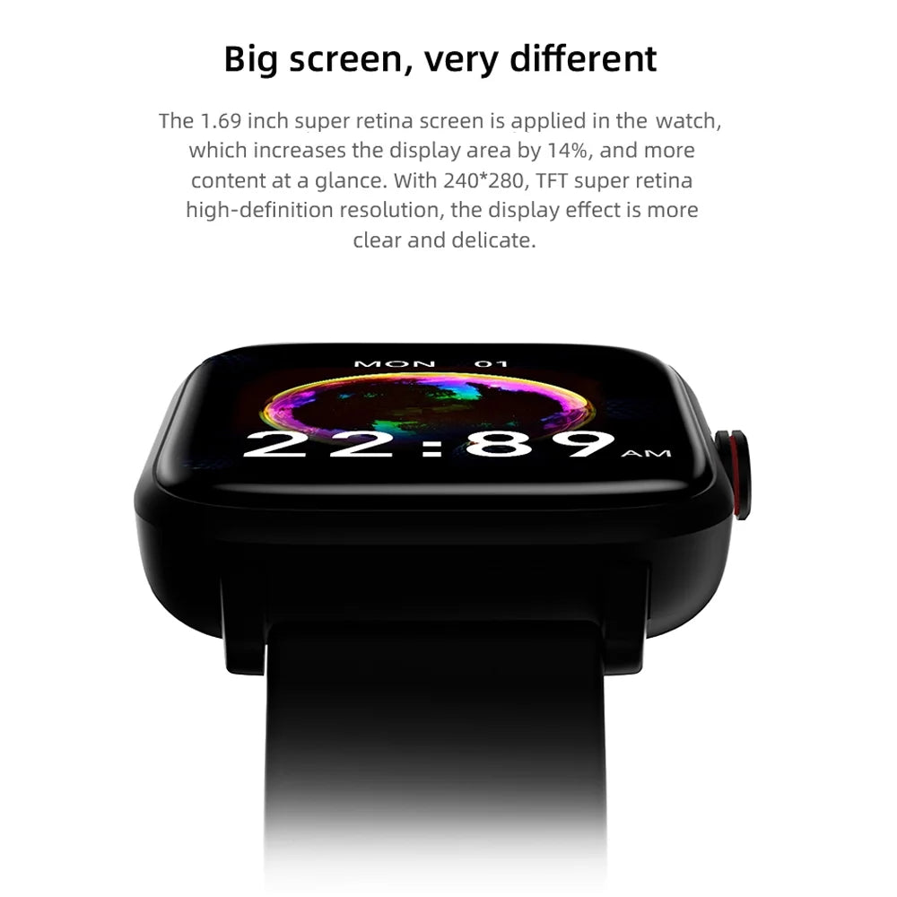 Smartwatch for Women, 1.69“ Smartwatch for Android/Iphone, Make/Receive Calls/Message Alerts/Ip67 Waterproof Outdoor Fitness Tracker Smartwatch (Gold/Pink)