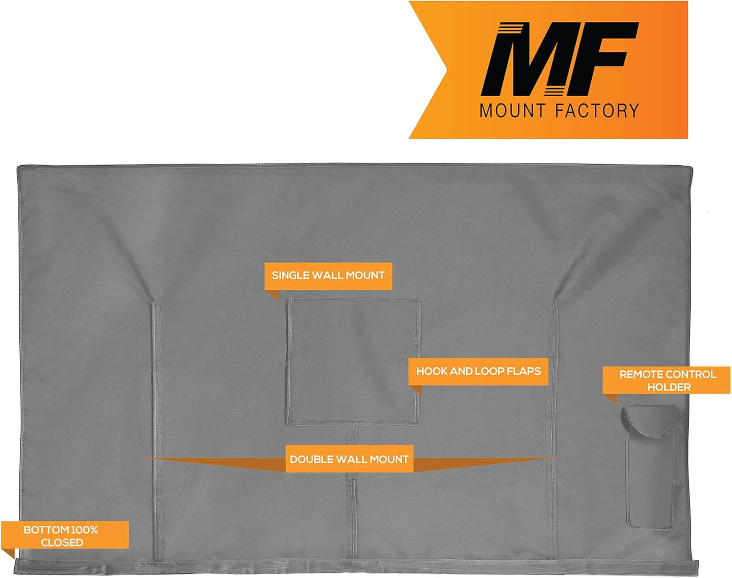 Outdoor TV Cover - 55" Model for 53'' - 57" Flat Screens - Slim Fit - Weatherproof Weather Dust Resistant Television Protector - Gray