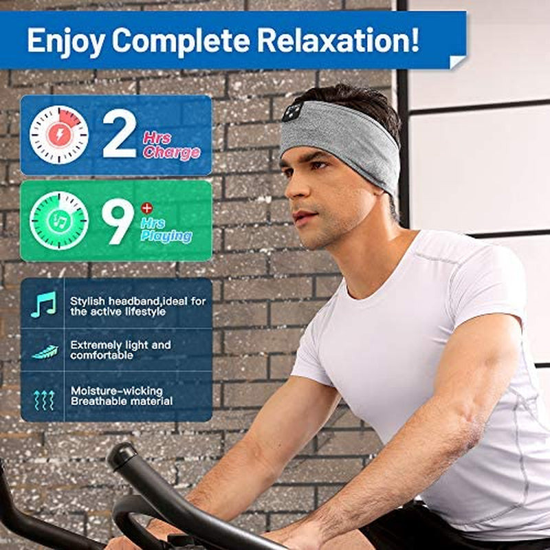 Sleep Headphones, Bluetooth Sports Headband Headphones with Ultra-Thin HD Stereo Speakers Perfect for Sleeping,Workout,Jogging,Yoga,Insomnia, Air Travel, Meditation