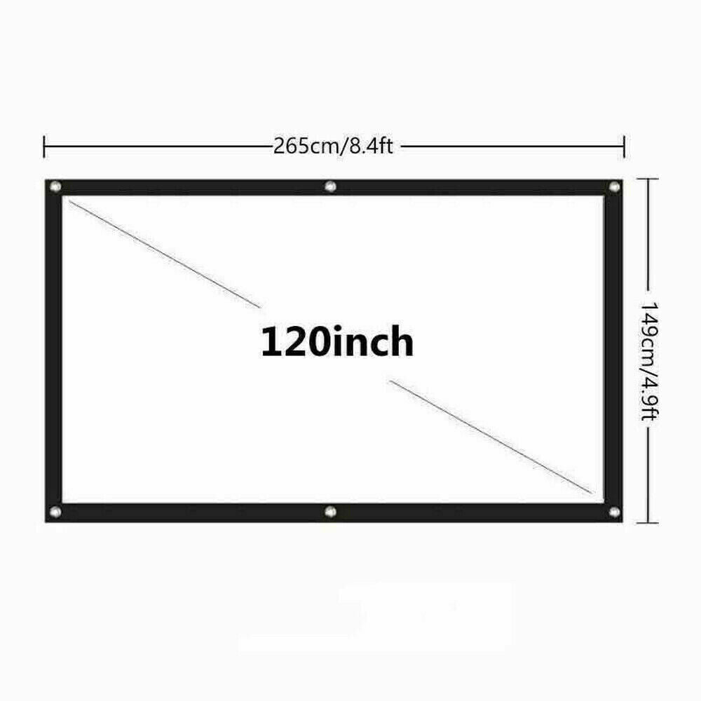 Portable Foldable Projector Screen 16:9 HD Outdoor Home Cinema Theater 3D Movie