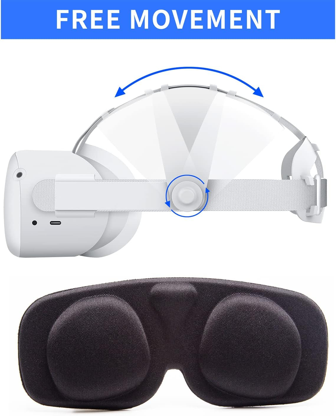 VR Head Strap for Oculus Quest 2 Vr Headset Reduce Face'S Pressure,New Virtual Reality Headset