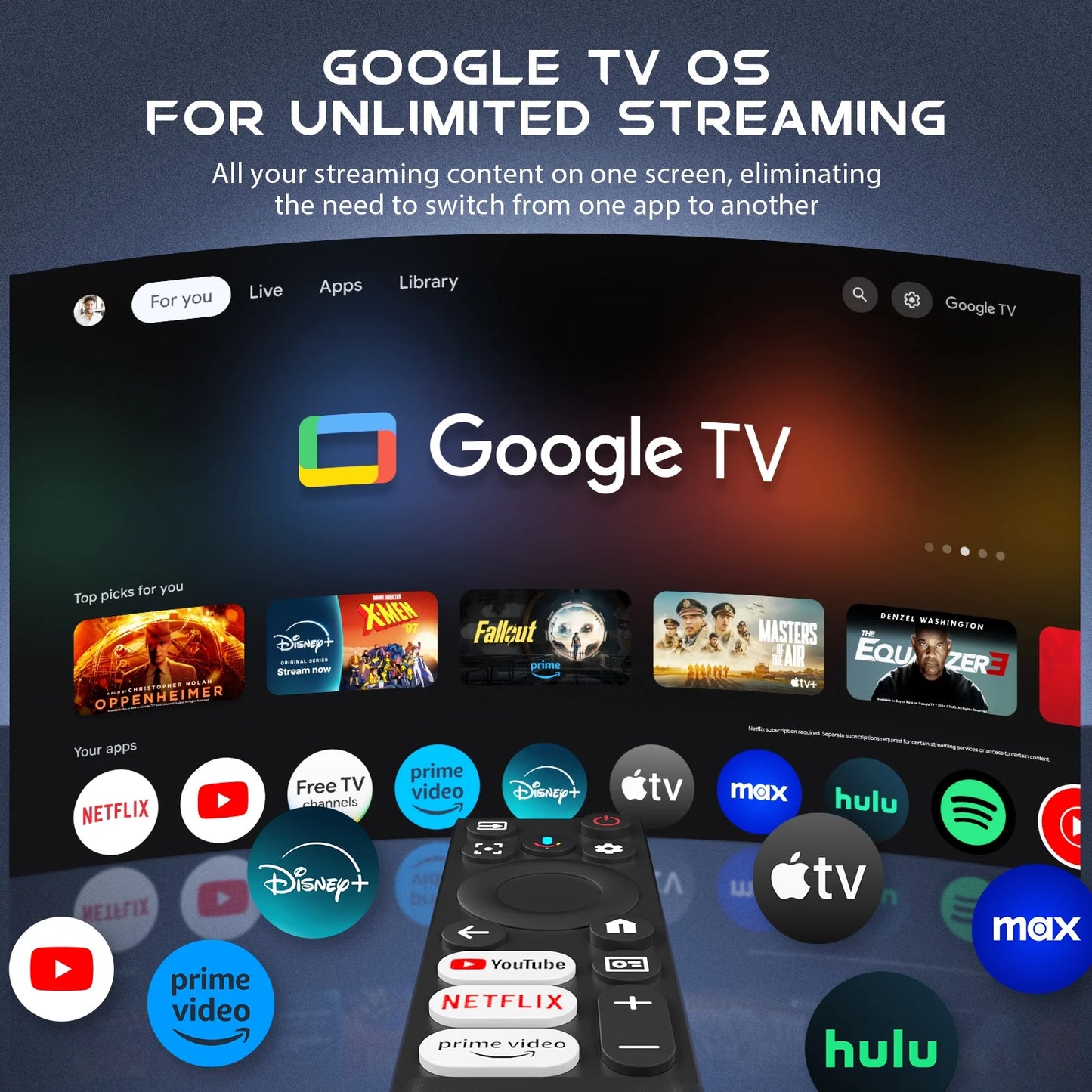 4K Google TV Projector with Wifi and Bluetooth,Google Officially Licensed,Dolby Audio