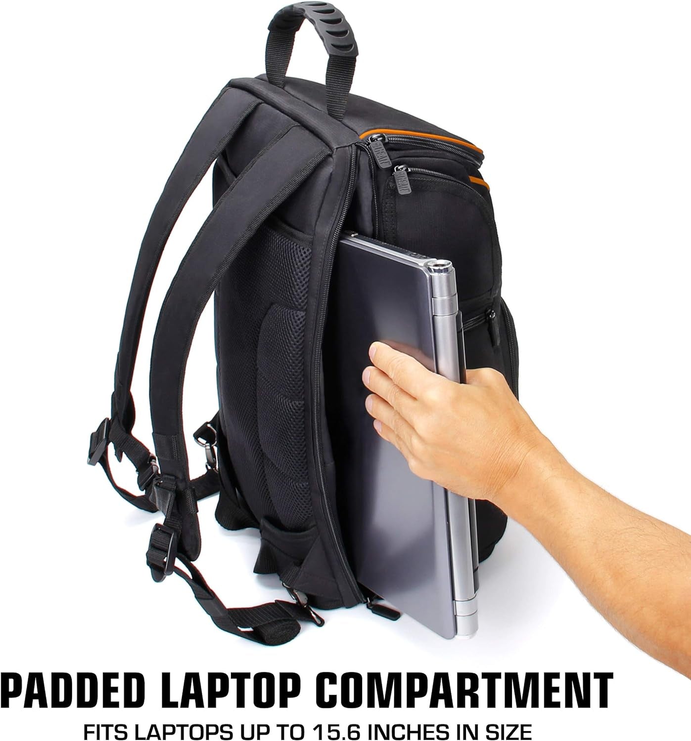 Camera Backpack for Photographers Dslr/Slr/Mirrorless Photography Camera Bag with Laptop Compartment, Waterproof Rain Cover & Tripod Holder, Compatible with Canon/Nikon/Sony (Orange)