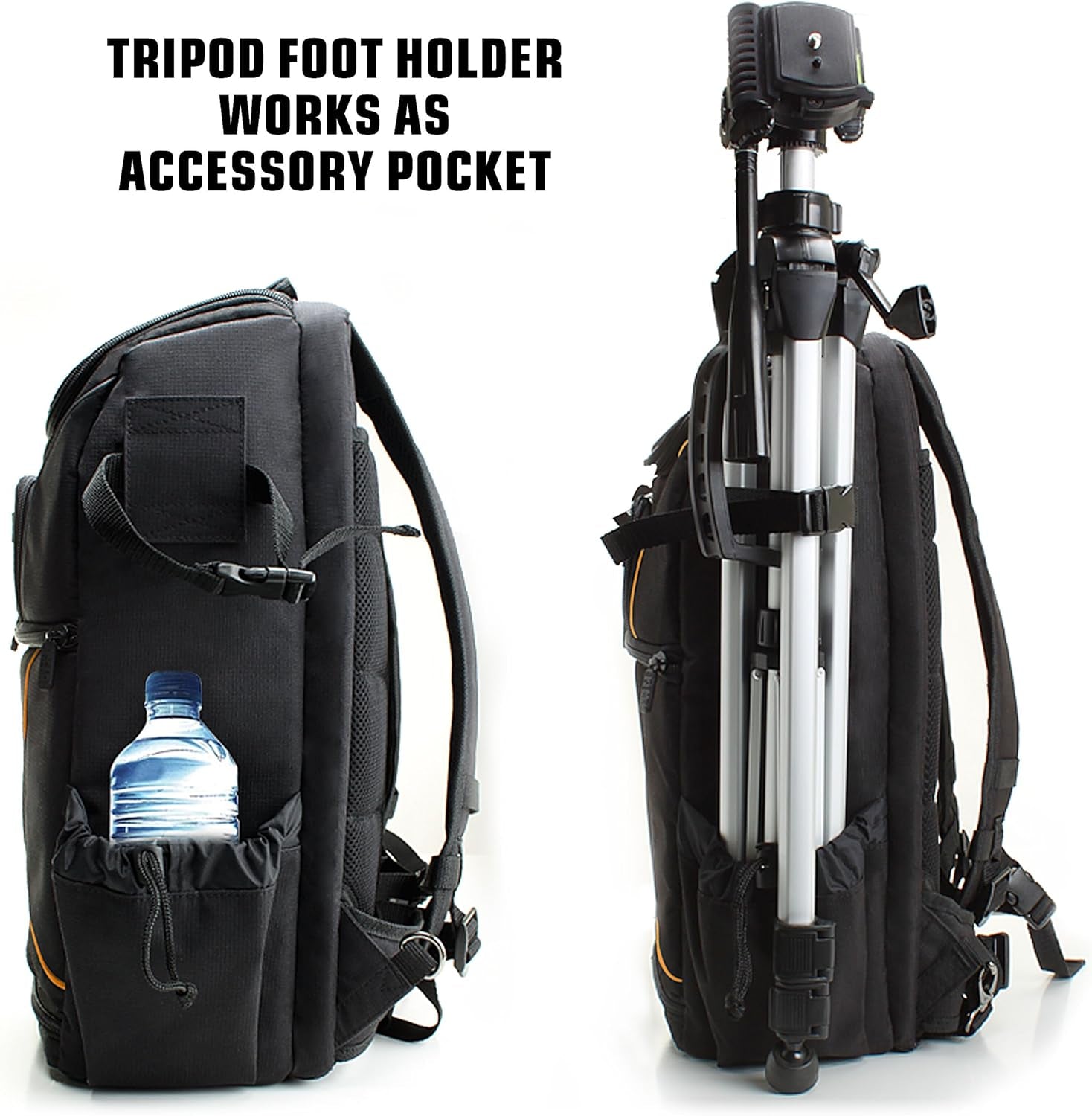 Camera Backpack for Photographers Dslr/Slr/Mirrorless Photography Camera Bag with Laptop Compartment, Waterproof Rain Cover & Tripod Holder, Compatible with Canon/Nikon/Sony (Orange)