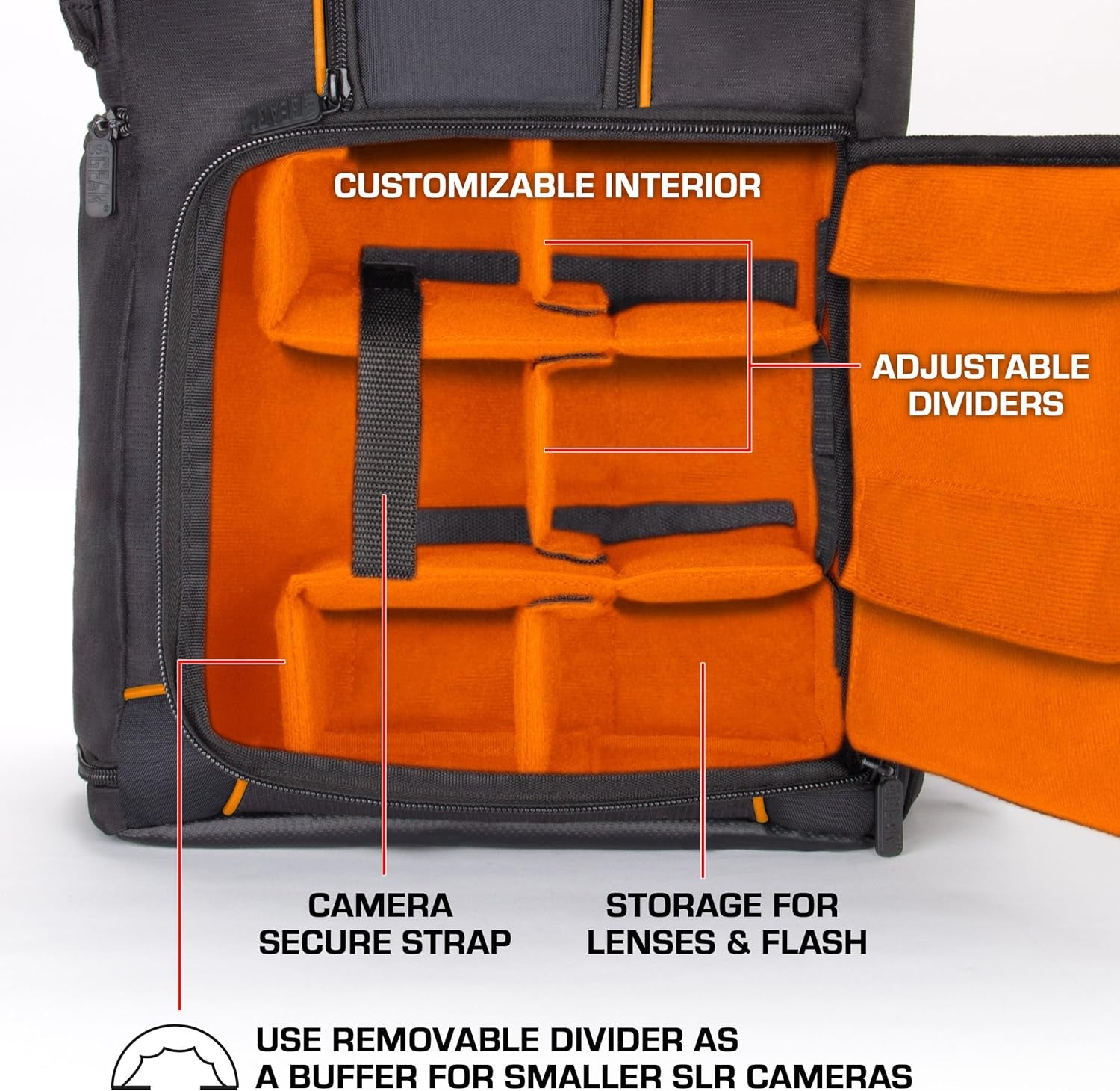 Camera Backpack for Photographers Dslr/Slr/Mirrorless Photography Camera Bag with Laptop Compartment, Waterproof Rain Cover & Tripod Holder, Compatible with Canon/Nikon/Sony (Orange)