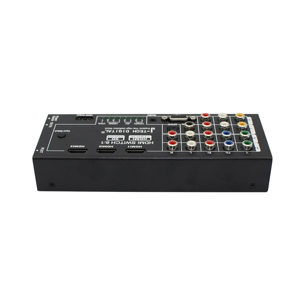J-Tech Digital Latest Generation Multi-Functional HDMI Audio Extractor with 8 Inputs to 1 HDMI Output with Optical / Coaxial 5.1 Channel Support 3D & Surround Sound