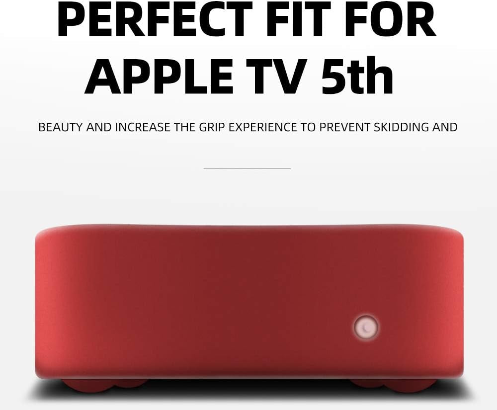 Protective Case Compatible for Apple TV 4K 5Th / 4Th - [Anti Slip] Shock Proof Silicone Cover for Apple TV (Red)