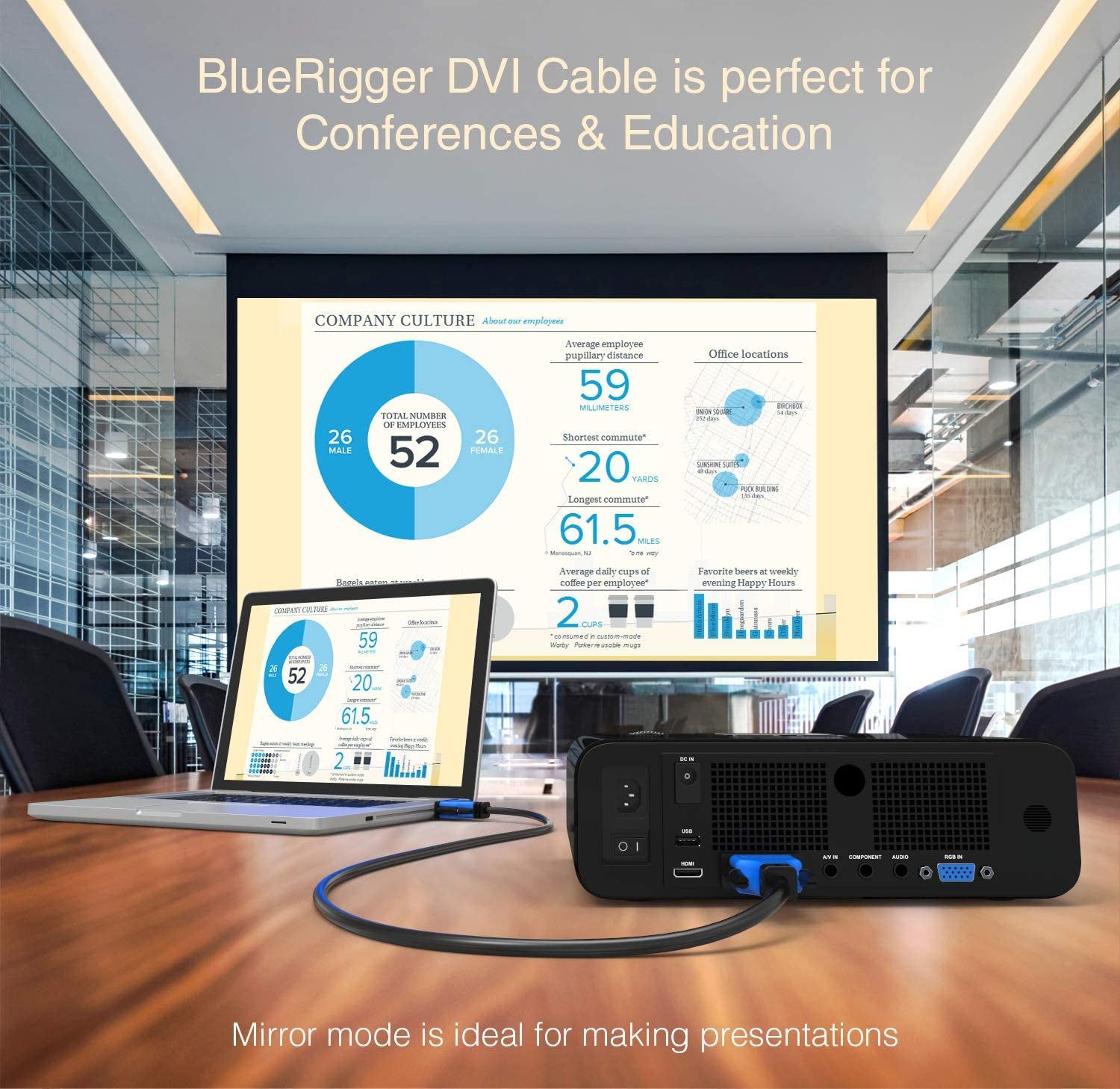 DVI to DVI Monitor Cable (25FT, 24+1 Dual Link, Digital Video Cable, Male to Male) - for Gaming, DVD, Laptops, HDTV and Projector