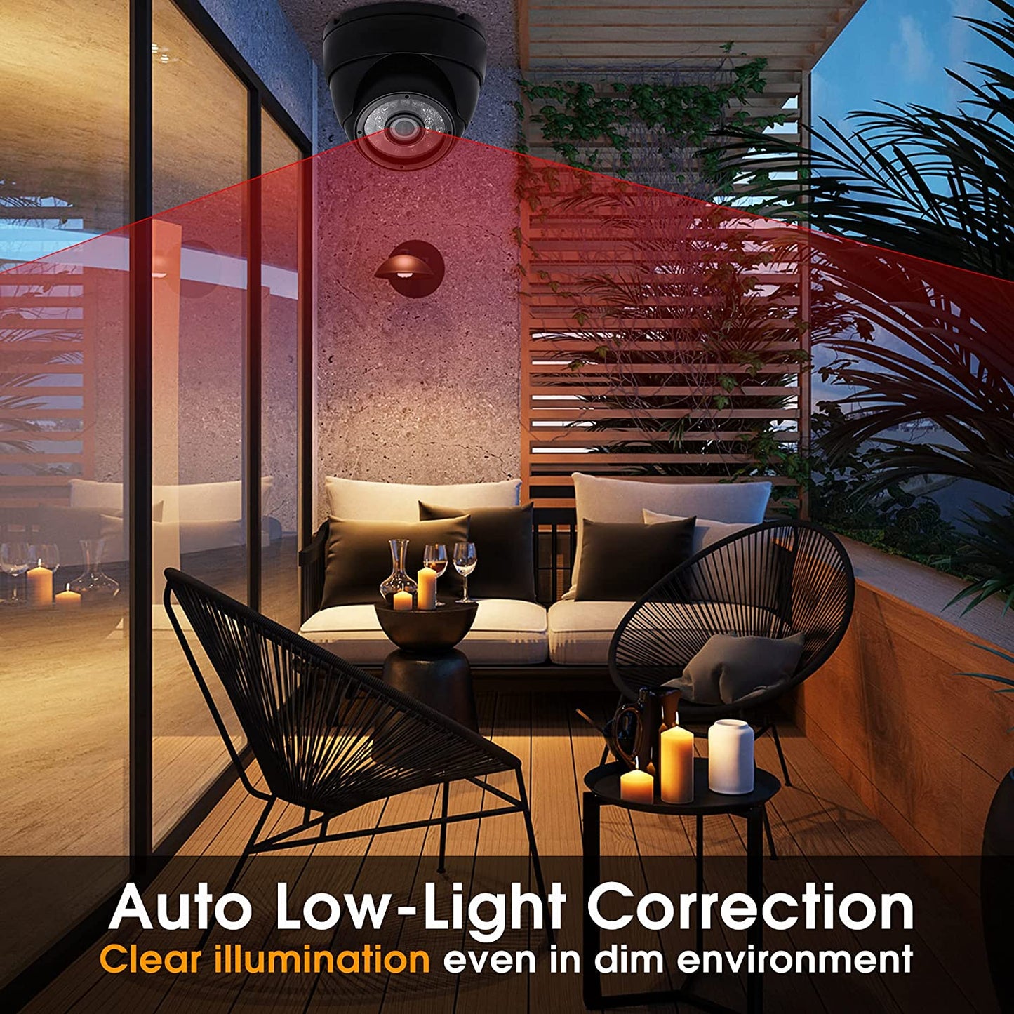CCTV USB Dome Camera 720P Security Cameras Indoor Dog Cat Dome IP Cam with Night Vision,Waterproof Dome Camera Outdoor Metal Housing, 24 Ir-Leds True Day and Night Monitoring 3.6Mm Lens