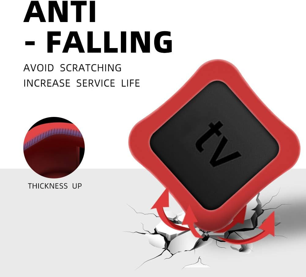 Protective Case Compatible for Apple TV 4K 5Th / 4Th - [Anti Slip] Shock Proof Silicone Cover for Apple TV (Red)
