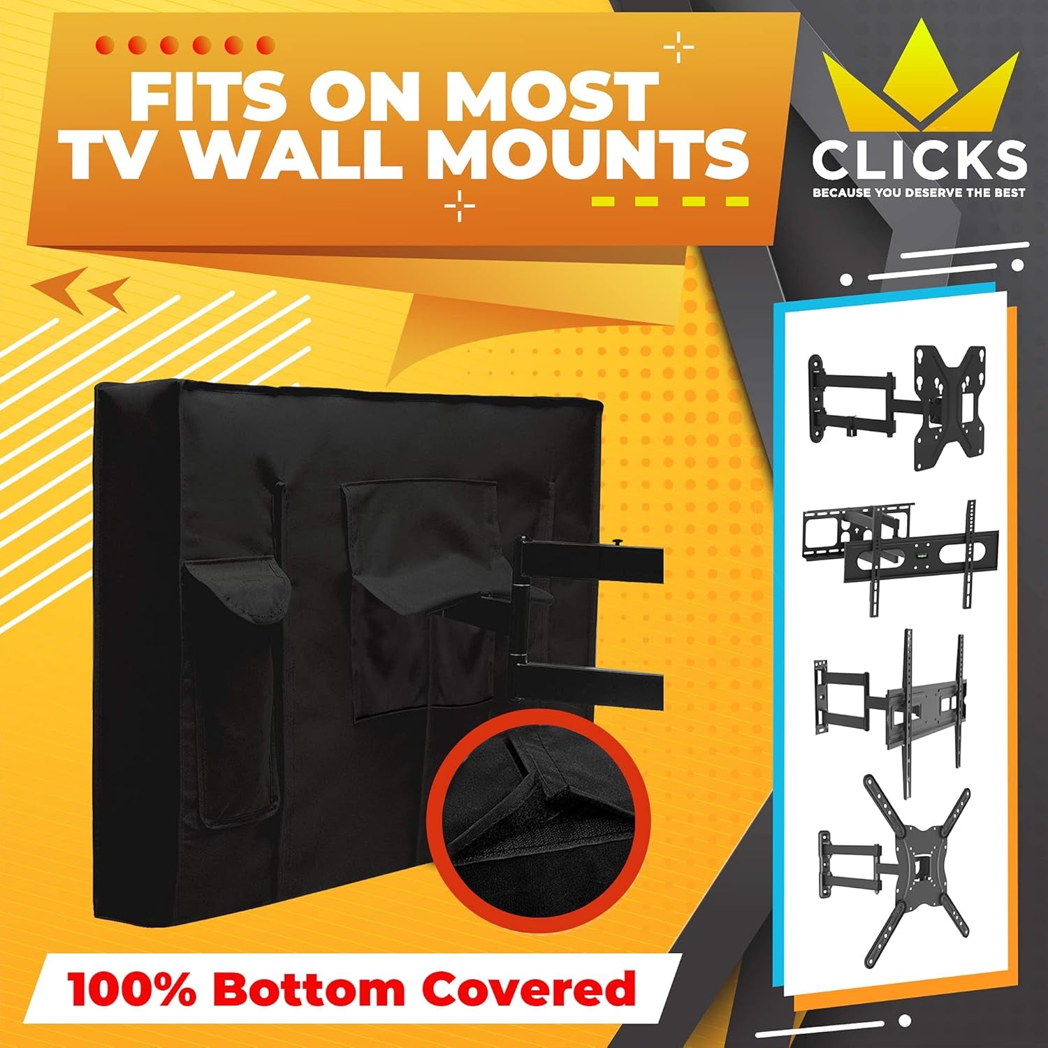 Outdoor TV Cover, Waterproof and Dustproof, Black, Size 30" - 32"
